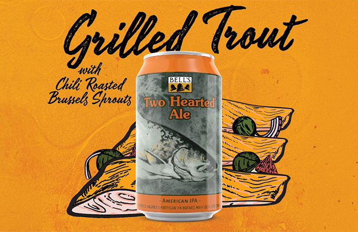 Grilled Trout, Chili Roasted Brussel Sprouts and Two Hearted make an amazing combo