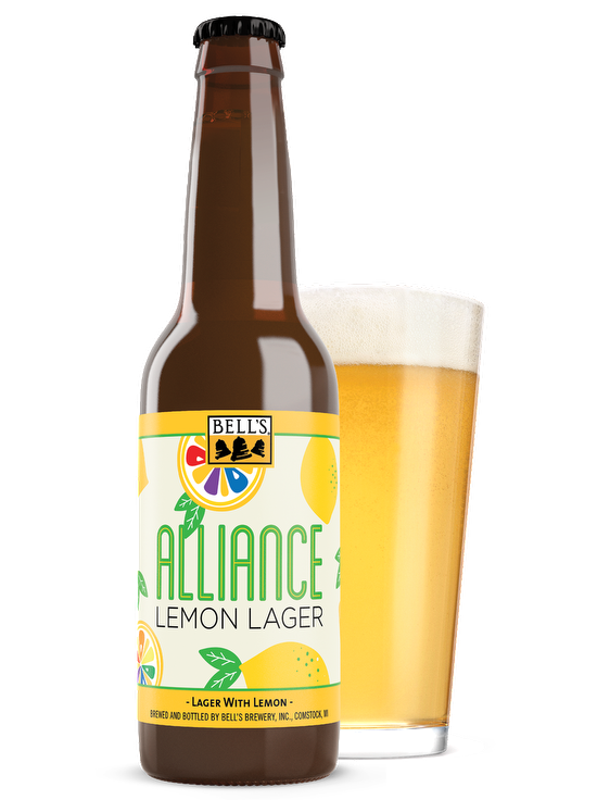 Alliance Lemon Lager Bottle Glass Render