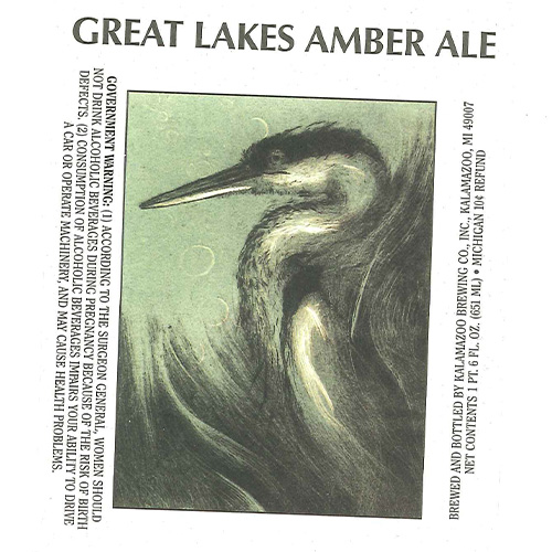 a vintage Great Lakes Amber Ale label from beer history