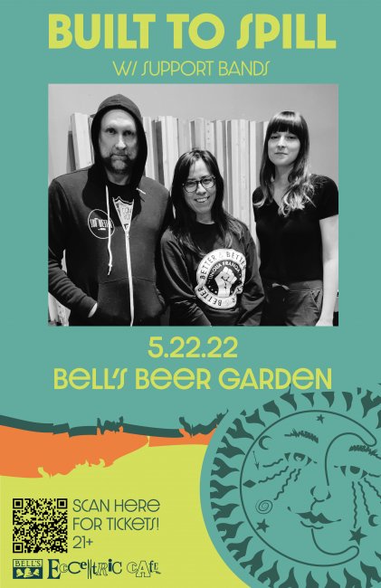a poster for Built to Spill performing at Bell’s Eccentric Cafe May 22nd